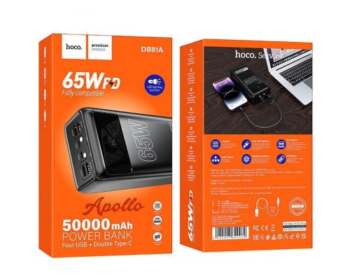 Портативное ЗУ Power Bank Hoco DB81A Apollo PD65W 50000 mAh (00000076058_1)
