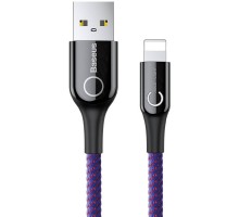 Дата кабель Baseus C-shaped (со световым индикатором) USB to Lightning 2.4A (1m) (CALCD) (00000027364_2)