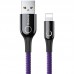 Дата кабель Baseus C-shaped (со световым индикатором) USB to Lightning 2.4A (1m) (CALCD) (00000027364_2)