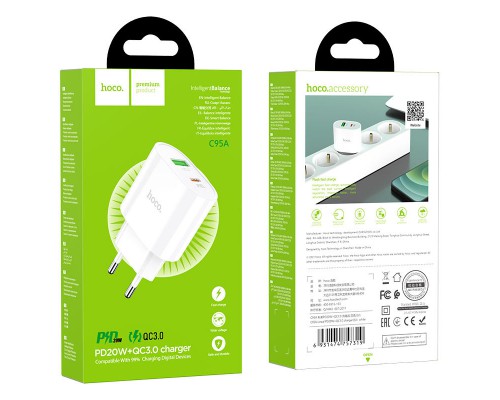 СЗУ HOCO C95A PD 20W+QC3.0 (1USB/Type-C/3A) (00000053232_1)