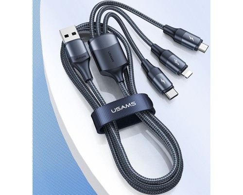 Дата кабель Usams US-SJ515 U73 3IN1 Aluminum Alloy Cable 1.2m (00000049215_2)
