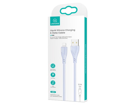 Дата кабель Usams US-SJ493 U65 Liquid Silicone USB to Lightning 3A 1m (00000049219_2)