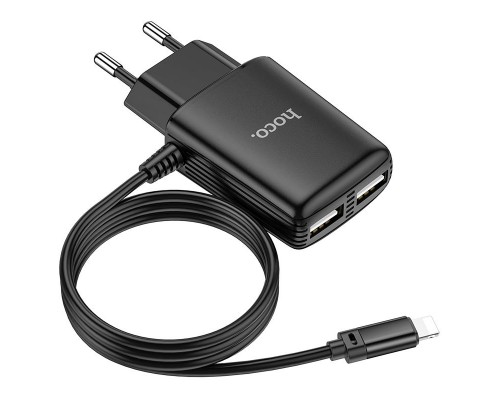 СЗУ HOCO C82A Real power dual port cable charger (for Lightning) (EU) (00000039928_1)