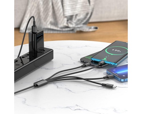 Дата кабель Borofone BX72 USB to 4in1 (Type-C/Type-C/MicroUSB/Lightning) (1m) (00000058303_1)