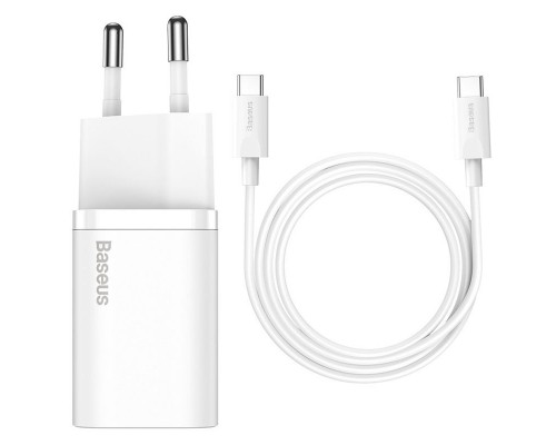 СЗУ Baseus Super Si Quick Charger 1C 25W + Cable Type-C to Type-C 3A (1m) (TZCCSUP-L) (00000049193_1)