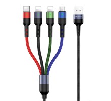 Дата кабель Usams US-SJ411 U26 4in1 USB to Combo 2A (0.35m) (00000051917_1)