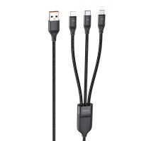 Дата кабель Hoco U104 Ultra 6A 3in1 Lightning -MicroUSB-Type-C (1.2m) (00000055899_1)
