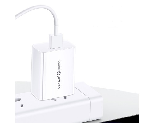 СЗУ USAMS US-CC083 T22 Single USB QC3.0 Travel Charger (EU) (00000034485_1)