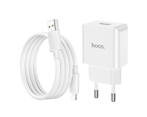 СЗУ Hoco C106A Leisure 10.5W (1USB-A) + кабель USB to Lightning (00000076414_1)