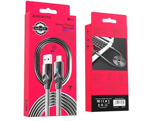 Дата кабель Borofone BU12 Synergy USB to MicroUSB (1.2m) (00000055365_1)
