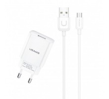 СЗУ USAMS T21 Charger kit - T18 single USB + Uturn MicroUSB cable (00000049239_1)