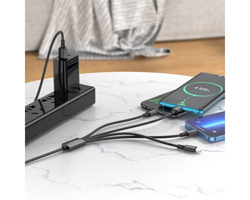 Дата кабель Borofone BX72 USB to 4in1 (Lightning/Lightning/MicroUSB/Type-C) (1m) (00000058302_1)