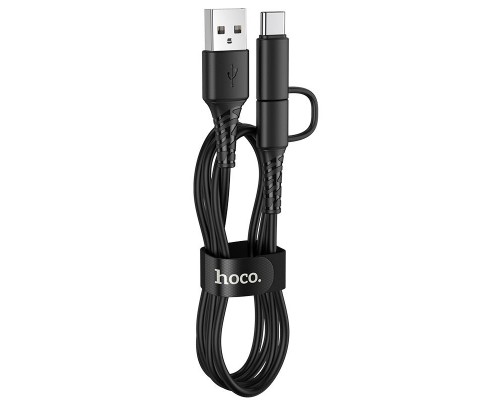 Дата кабель Hoco X54 Cool dual 2in1 USB to MicroUSB-Type-C (1m) (00000058735_1)