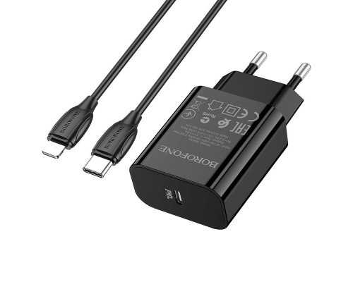 СЗУ Borofone BA65A Single port PD20W + Type-C + Lightning (00000057051_1)