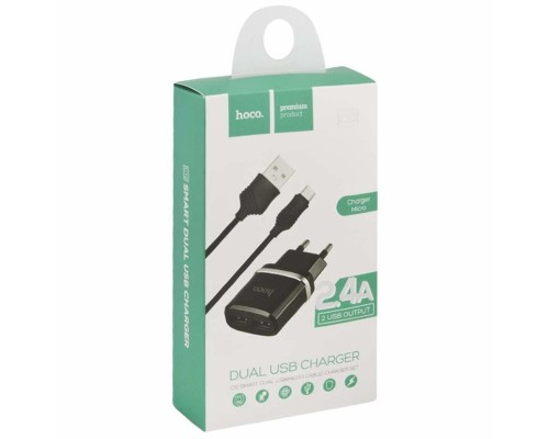 СЗУ Hoco C12 Charger + Cable (Micro) 2.4A 2USB (00000031009_4)