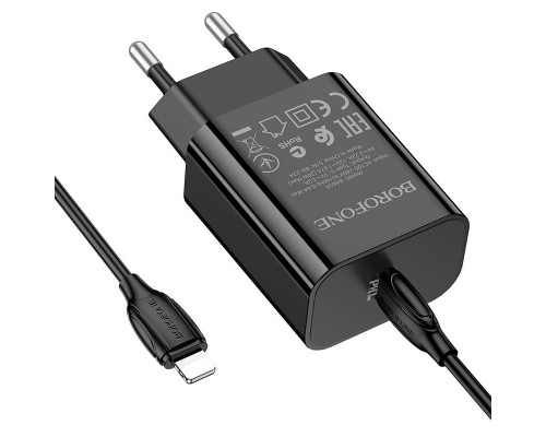 СЗУ Borofone BA65A Single port PD20W + Type-C + Lightning (00000057051_1)