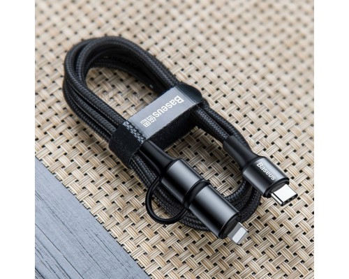 Дата кабель Baseus Twins 2in1 cable Type-C to Type-C 60W (20V/3A) + Lightning 18W (9V/2A) (1m) (00000049182_1)