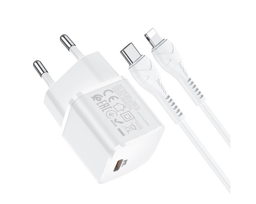 СЗУ HOCO N10 Starter single port PD 20W + Type-C to Lightning (00000056355_1)