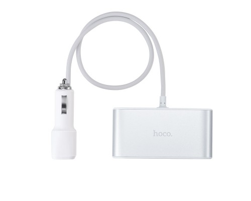 АЗУ с разветвителем прикуривателя Hoco Z13 (3 порта+2USB/2.1A+LCD) (00000041722_1)