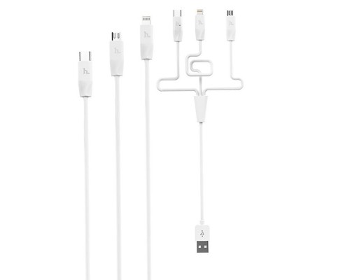Дата кабель Hoco X1 Rapid 3in1 (Lightning+Micro USB+Type-C) (1m) (00000052968_1)