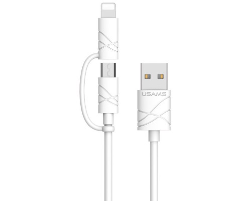 Дата кабель Usams US-SJ077 2in1 U-Gee USB to Micro USB + Lightning (1m) (00000036162_2)
