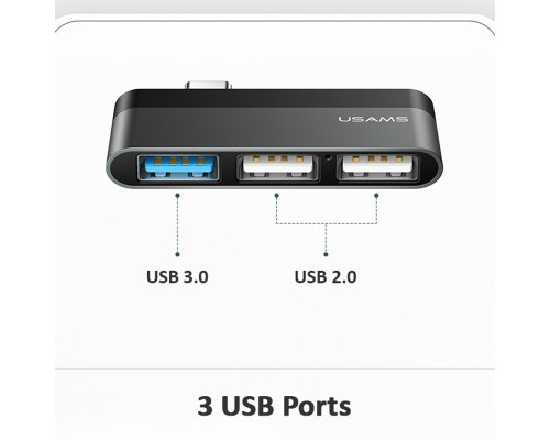 Переходник HUB Usams US-SJ461 Type-C to 3 USB port (00000042613_1)