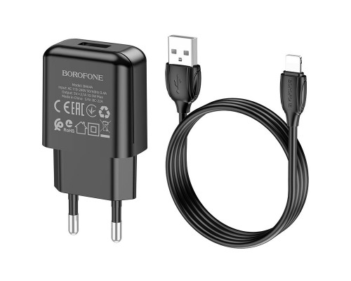 СЗУ Borofone BA64A Single port + Lightning (00000056918_2)