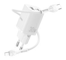 СЗУ Hoco N13 Bright PD 30W + QC3.0 (1USB/3A) + Type-C to Lightning (00000052978_2)